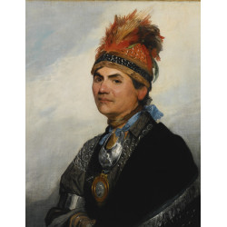 Joseph Brant, chef des Mohawks, 1786. Peinture Gilbert Stuart.