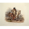 Cavalier Blackfoot. Peinture Karl Bodmer, vers 1840.